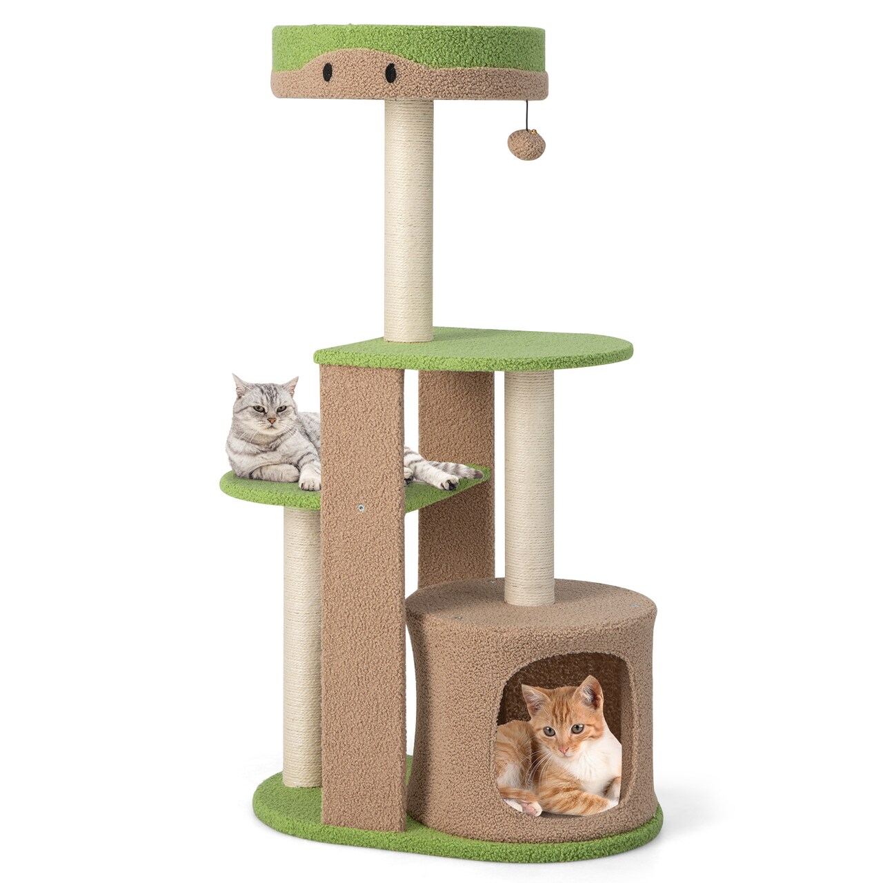 Costway 5-Tier Cat Tree Tower 44'' Cat Climbing Stand Perch with Sisal Scratching Posts